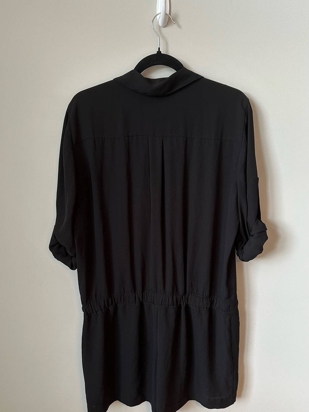 BCBGMaxAzria Black Utility Drawstring Romper - Picture 2 of 4